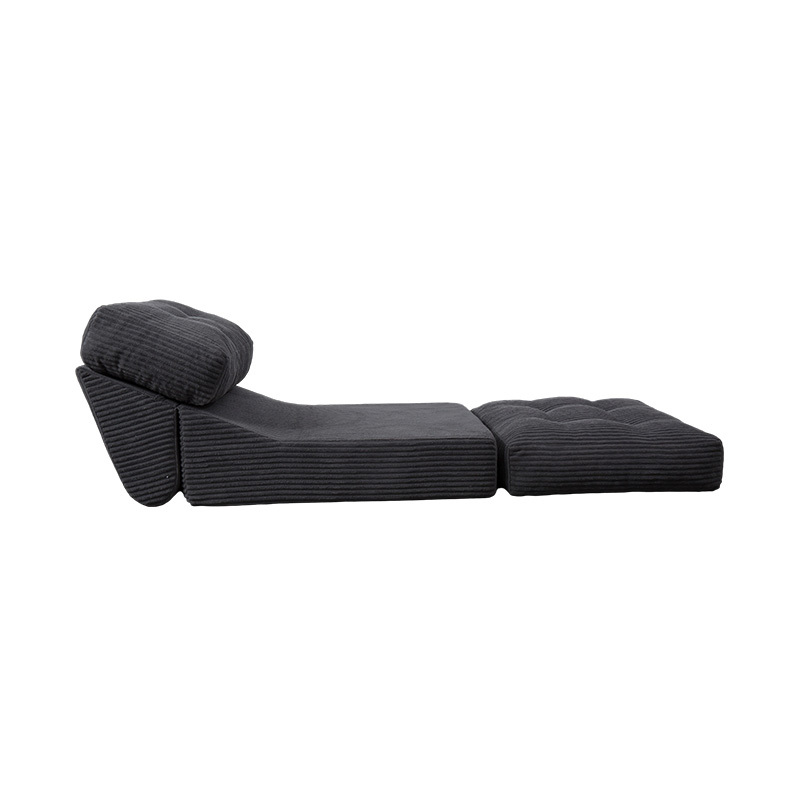 Divano letto pieghevole multifunzionale in schiuma integrale in velluto a coste grigio scuro con schienale ergonomico Divano letto pieghevole multifunzionale in schiuma integrale in velluto a coste grigio scuro con schienale ergonomico