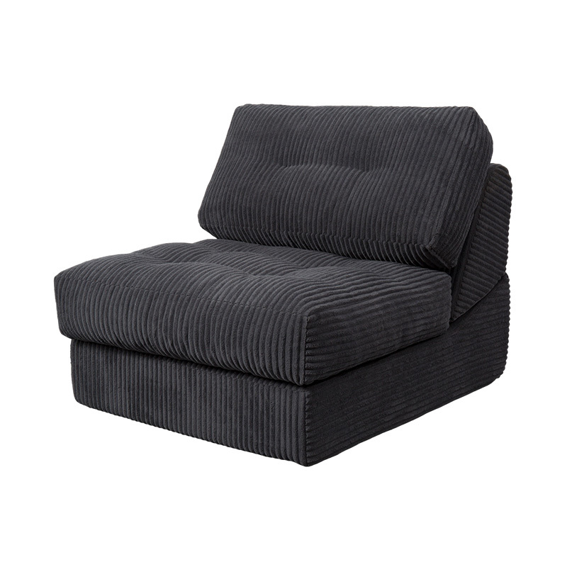 Divano letto pieghevole multifunzionale in schiuma integrale in velluto a coste grigio scuro con schienale ergonomico Divano letto pieghevole multifunzionale in schiuma integrale in velluto a coste grigio scuro con schienale ergonomico