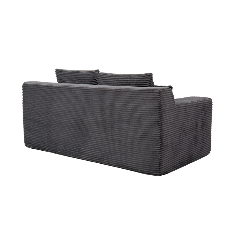Divano letto modulare trasformabile in velluto a coste grigio scuro con cuscini multipli Divano letto modulare trasformabile in velluto a coste grigio scuro con cuscini multipli