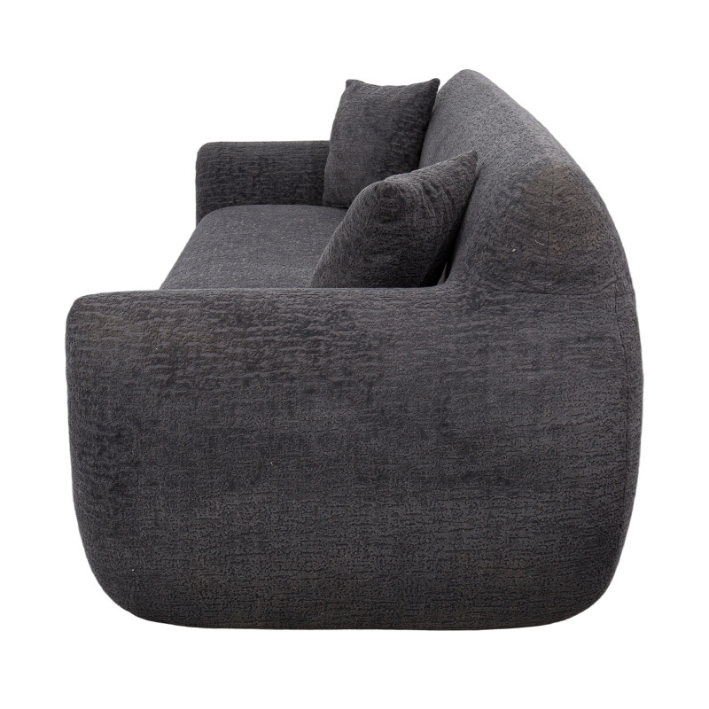 Divano in schiumato a 3-4 posti in tessuto di ciniglia jacquard grigio scuro Divano in schiumato a 3-4 posti in tessuto di ciniglia jacquard grigio scuro