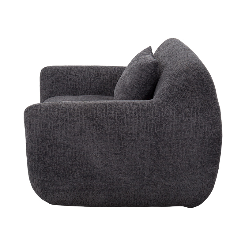 Divano singolo in stile abbraccio in schiuma intera con tessuto in ciniglia pesante e delicato motivo jacquard