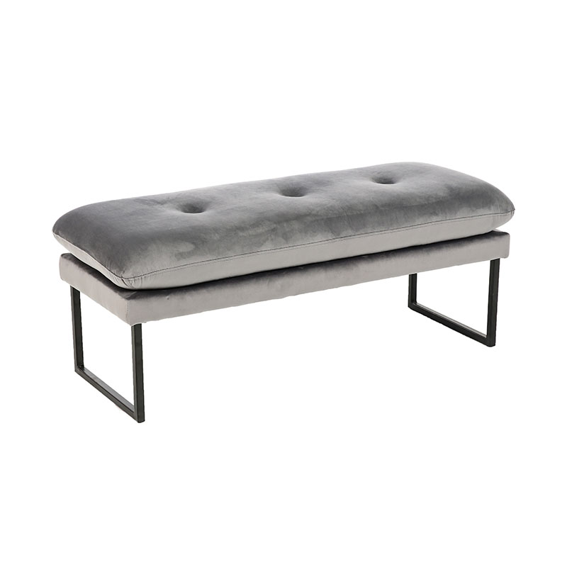 Panca in tessuto di design grigio flanella Panca in tessuto di design grigio flanella