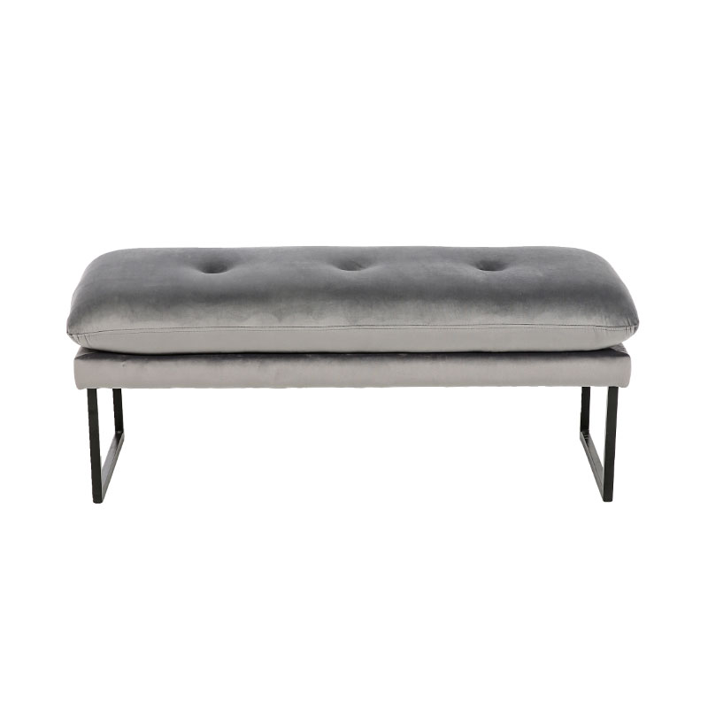 Panca in tessuto di design grigio flanella