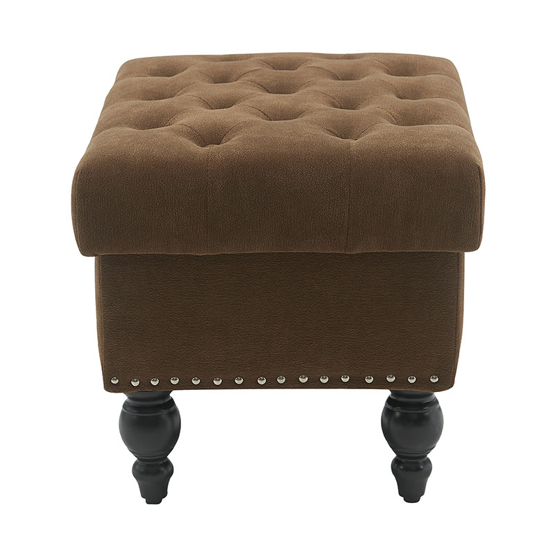 Sgabello contenitore quadrato in tessuto marrone Teddy Fairy Tale