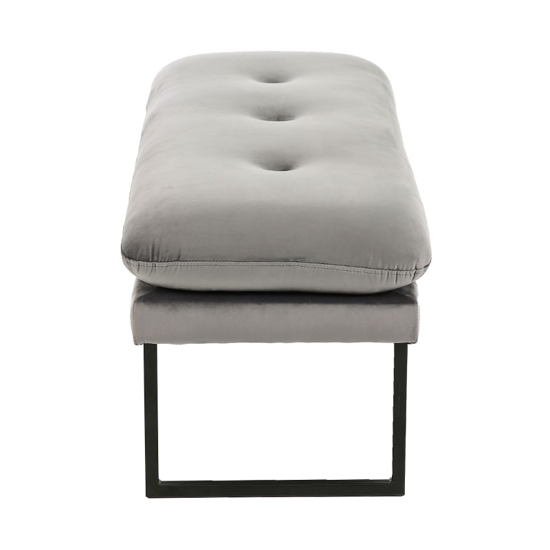 Panca in tessuto di design grigio flanella