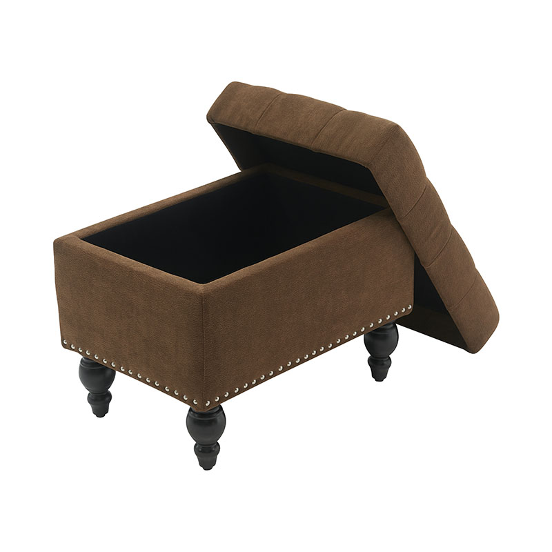 Sgabello contenitore quadrato in tessuto marrone Teddy Fairy Tale