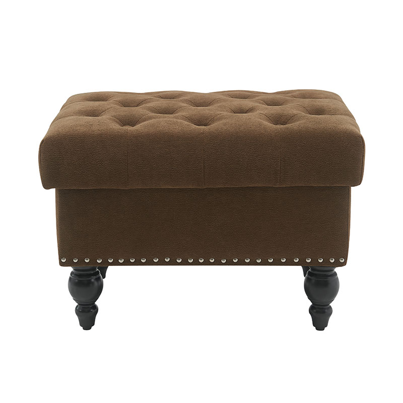 Sgabello contenitore quadrato in tessuto marrone Teddy Fairy Tale