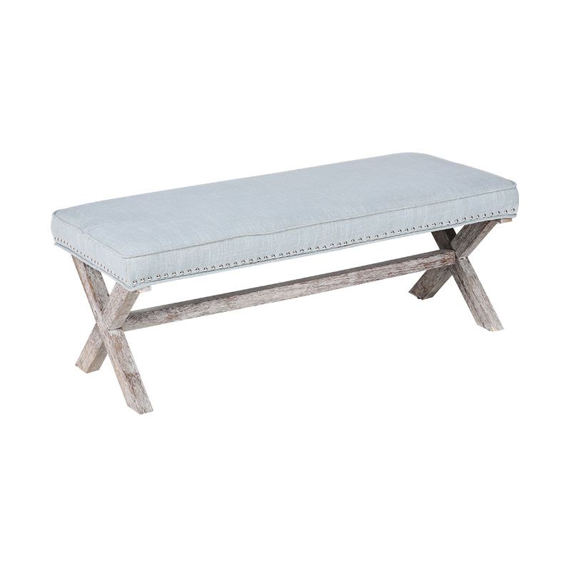Panca in pelle con gambe incrociate color foresta